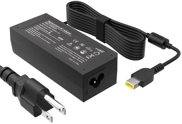 Main image of 65W Laptop Charger Replacement for Lenovo Laptop Thinkpad Computer AC Power Adapter - Square Yellow Tip
