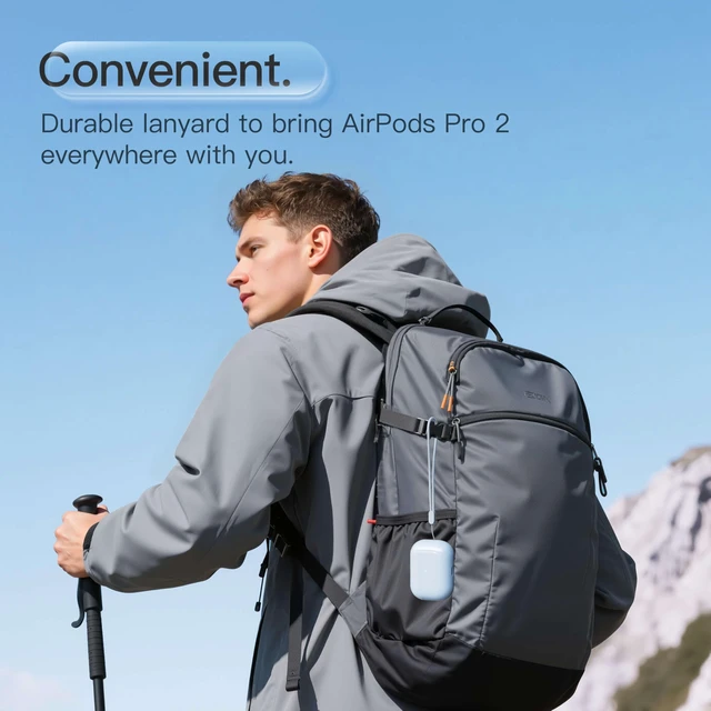 Alt view image 6 of 6 - Case for AirPods Pro 2 Never-Sretch-Out Shock-Proof Protective Semi Hard Silicone Case Compatible with Apple Airpods Pro 2nd Generation (Ice Blue)