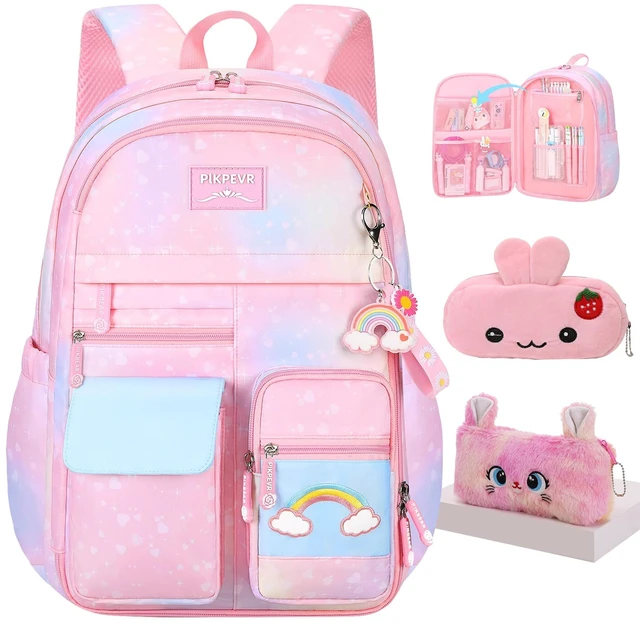 Main image of Girls Rainbow School Backpack for Elementary,Kids Kawaii Bookbag Kids school backpack,For primary schoolbag,with pencil case
