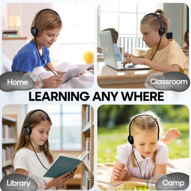Alt view image 7 of 7 - Bulk 50 Pack Classroom Headphones for School Student Durable Wired Headsets for Kids Teens & Adults, Compatible with Chromebooks Laptops Tablets for Learning & Testing (Black)