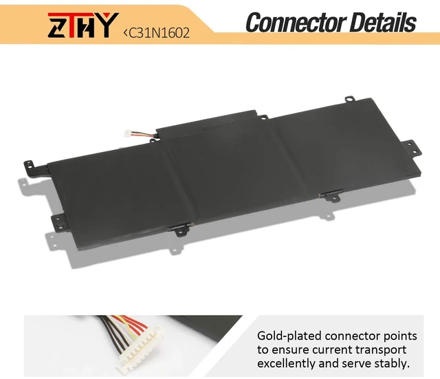 Alt view image 4 of 7 - C31N1602 Laptop Battery Replacement for Asus ZenBook U3000U UX330 UX330U UX330UA UX330UAK UX330UA-1A UX330UA-1B UX330UA-1C UX330UA-FB018R FB161T Series C31N16O2 0B200-02090000 11.55V 57Wh
