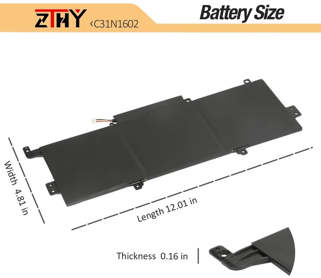 Alt view image 7 of 7 - C31N1602 Laptop Battery Replacement for Asus ZenBook U3000U UX330 UX330U UX330UA UX330UAK UX330UA-1A UX330UA-1B UX330UA-1C UX330UA-FB018R FB161T Series C31N16O2 0B200-02090000 11.55V 57Wh