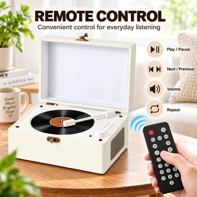 Alt view image 2 of 6 - Premium Protein Leather Bluetooth 5.3Retro Desktop CD Player