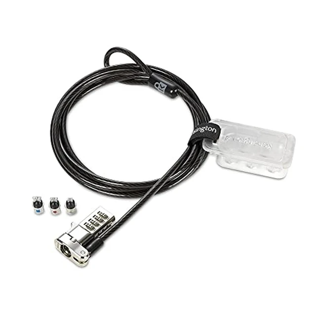 Alt view image 2 of 2 - Universal 3-in-1 Combination Laptop Lock, Computer Security Locking Cable - Resettable Version (K62316WW), Black