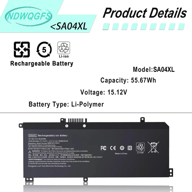 Alt view image 2 of 6 - SA04XL L43267-005 Replacement for HP Envy X360 15m-ds0011dx 15m-ds0xxx 15m-dr0xxx 15t-dr100 15m-dr1xxx 15m-dr0012dx 15m-dr0011dx 15M-DR 15M-DS 17t-cg100 17-cg100 Series SA04055XL HSTNN-OB1F
