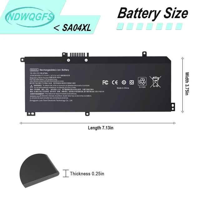 Alt view image 3 of 6 - SA04XL L43267-005 Replacement for HP Envy X360 15m-ds0011dx 15m-ds0xxx 15m-dr0xxx 15t-dr100 15m-dr1xxx 15m-dr0012dx 15m-dr0011dx 15M-DR 15M-DS 17t-cg100 17-cg100 Series SA04055XL HSTNN-OB1F
