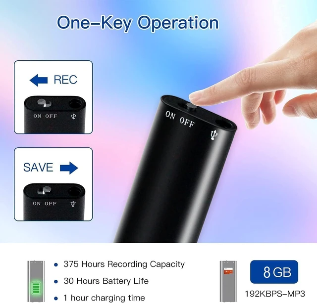 Alt view image 4 of 7 - Mini Voice Recorder - Voice Activated Recorder with Intelligent Triple Noise Reduction, 800 Hours Recording Device,an Audio Recording Tool Suitable for Interviews, Study and Meetings (64GB)