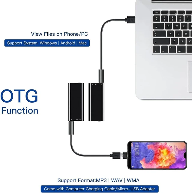 Alt view image 6 of 7 - Mini Voice Recorder - Voice Activated Recorder with Intelligent Triple Noise Reduction, 800 Hours Recording Device,an Audio Recording Tool Suitable for Interviews, Study and Meetings (64GB)