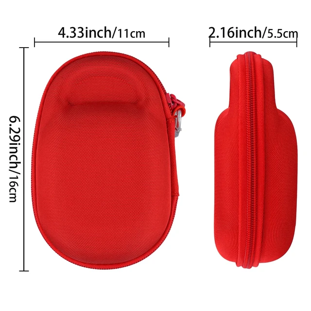Alt view image 6 of 7 - Hard Carrying Case for JBL Clip 5 Portable Mini Speaker, Red 1:1 Molded Interior, Soft Anti-Static Velvet Lining, Cable Storage, Secure Fit, Carabiner, High-Density EVA Shell