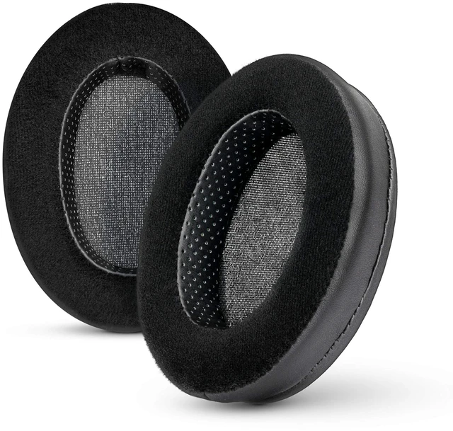 Main image of Hybrid Memory Foam Earpad - Black PU/Velour - Suitable for Large Over The Ear Headphones - AKG, HifiMan, ATH, Philips, Fostex