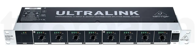 Alt view image 2 of 7 - DS2800 Professional 2-Input 8-Output Distribution Splitter 2-input 8-output splitter with gold-plated XLR connectors for studios, restaurants and retail shops