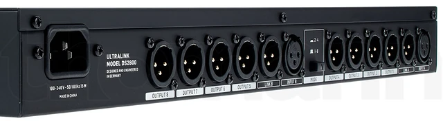 Alt view image 7 of 7 - DS2800 Professional 2-Input 8-Output Distribution Splitter 2-input 8-output splitter with gold-plated XLR connectors for studios, restaurants and retail shops