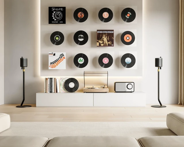 Alt view image 2 of 7 - Universal Speaker Stand Pair, with Height Adjustable, Black,1 Pair Satellite & Small Bookshelf Speakers, Modern Design, Up to 11lb Each, Extend 27.5 to 39.3 for Multi-Audio, Master Series