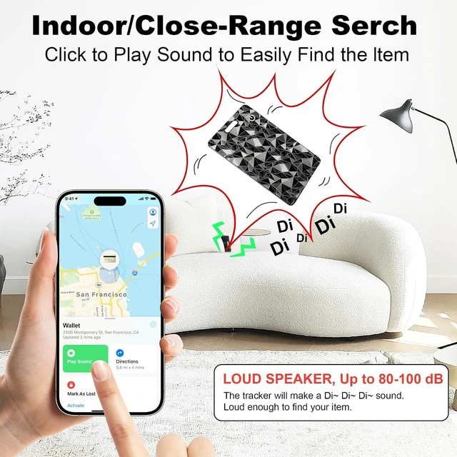 Alt view image 3 of 7 - 4-Pack Wallet Tracker Cards, Works with Apple Find My 1.6mm thin, Qi rechargeable, 5-month battery, IP68 waterproof, Left-Behind Alerts, iPhone & iPad compatible