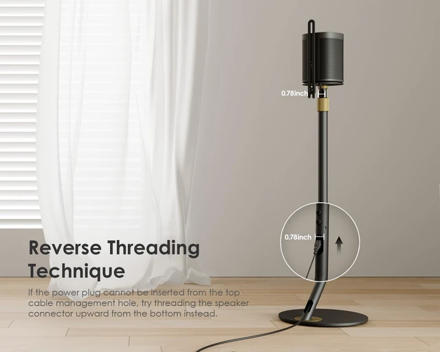 Alt view image 4 of 7 - Universal Speaker Stand Pair, with Height Adjustable, Black,1 Pair Satellite & Small Bookshelf Speakers, Modern Design, Up to 11lb Each, Extend 27.5 to 39.3 for Multi-Audio, Master Series