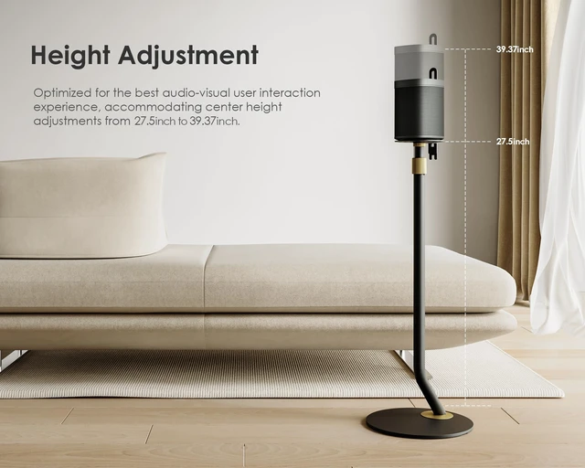 Alt view image 5 of 7 - Universal Speaker Stand Pair, with Height Adjustable, Black,1 Pair Satellite & Small Bookshelf Speakers, Modern Design, Up to 11lb Each, Extend 27.5 to 39.3 for Multi-Audio, Master Series
