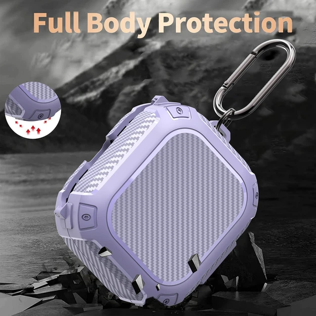 Alt view image 3 of 7 - Compatible with Beats Powerbeats Pro 2 Case with Lock 2025, Rugged Shockproof Protective Hard New Powerbeat Pro2 Cover Skin with Carabiner&Cleaner Pen Men for Beat PowerBeat Pro 2 Earbuds,Hyper Purple