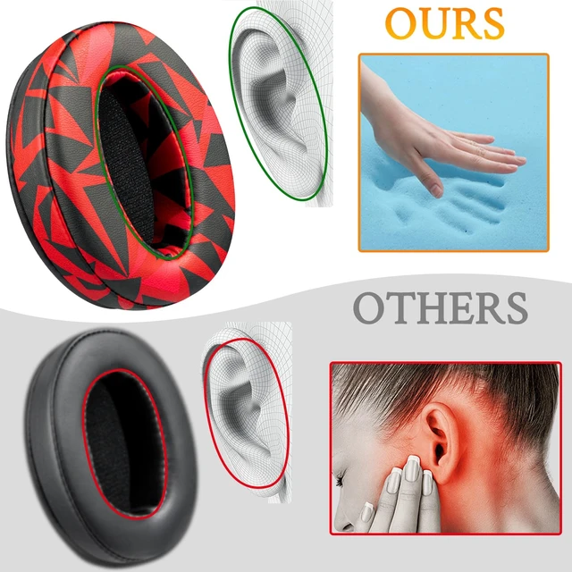 Alt view image 4 of 5 - Earpads Replacement for Sennheiser HD 4.50BT/HD 4.50BTNC/HD4.50SE/HD4.40BT/HD4.30G/HD4.20S/HD458BT/HD 450/HD450BT/HD400S/HD350BT/Adapt 360(MB 360 UC)/Adapt 361 - Red Storm