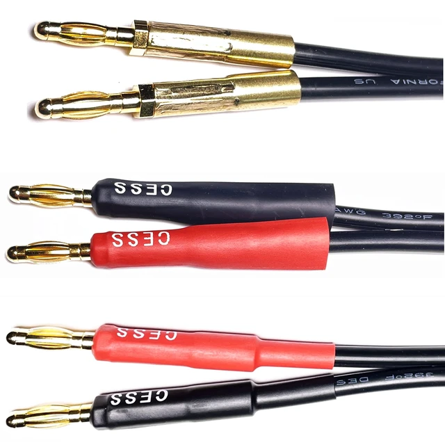Alt view image 3 of 5 - Banana Plug Speaker Cable, 12AWG, 2-Pack (3 Feet) Soft tinned-copper wiring for dependable speaker connections