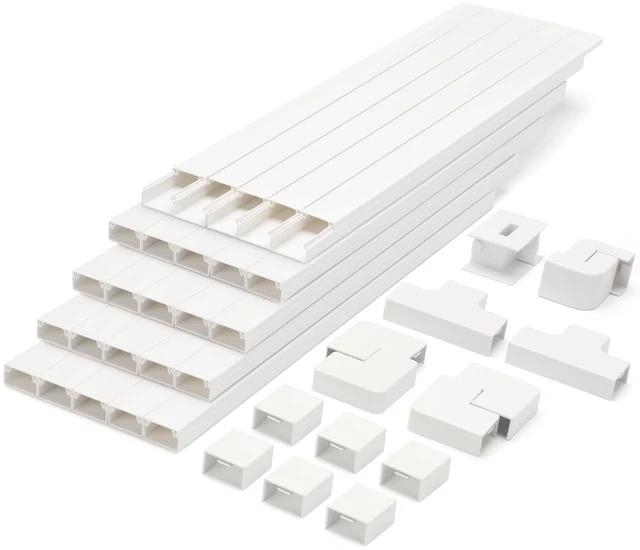 Main image of Cable Covers for Cords on Wall-392.5in Wire Hider for TV on Wall, White Cable Concealer, 25 x L15.7in W0.95H 0.55in