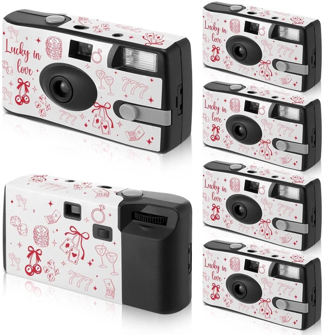 Main image of 4 Pack Disposable Cameras, Bachelorette Vegas 35mm Single Use Film, Built-in Flash, Bachelorette Party Favors, Disposable Cameras for Wedding, Bridal Shower Gifts
