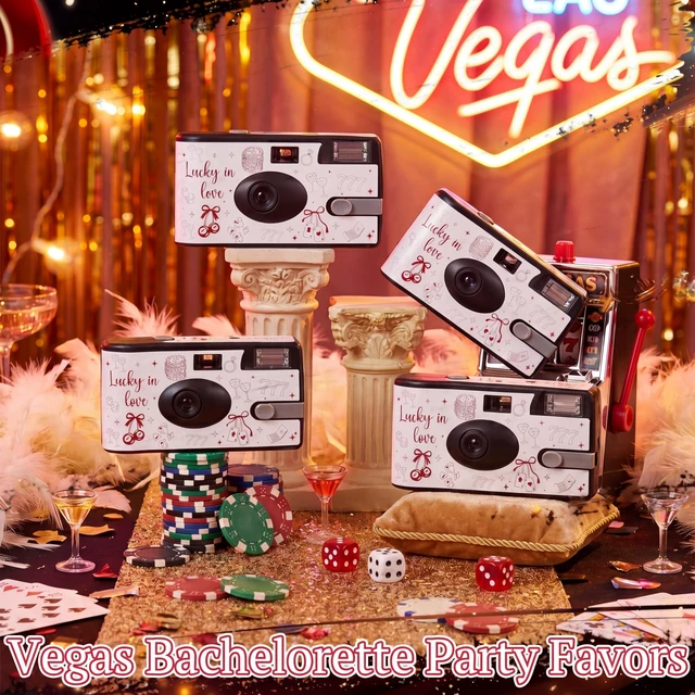 Alt view image 3 of 7 - 4 Pack Disposable Cameras, Bachelorette Vegas 35mm Single Use Film, Built-in Flash, Bachelorette Party Favors, Disposable Cameras for Wedding, Bridal Shower Gifts