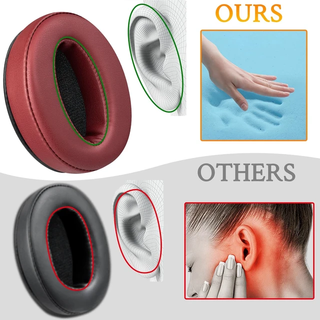 Alt view image 4 of 5 - Earpads Replacement for Sennheiser HD 4.50BT/HD 4.50BTNC/HD4.50SE/HD4.40BT/HD4.30G/HD4.20S/HD458BT/HD 450/HD450BT/HD400S/HD350BT/Adapt 360(MB 360 UC)/Adapt 361 - Burgundy