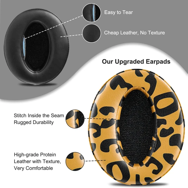 Alt view image 4 of 6 - Earpads Replacement for Sennheiser HD 4.50BT/HD 4.50BTNC/HD4.50SE/HD4.40BT/HD4.30G/HD4.20S/HD458BT/HD 450/HD450BT/HD400S/HD350BT/Adapt 360(MB 360 UC)/Adapt 361 - Tiger Stripe