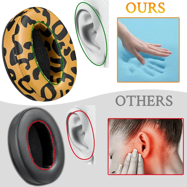 Alt view image 5 of 6 - Earpads Replacement for Sennheiser HD 4.50BT/HD 4.50BTNC/HD4.50SE/HD4.40BT/HD4.30G/HD4.20S/HD458BT/HD 450/HD450BT/HD400S/HD350BT/Adapt 360(MB 360 UC)/Adapt 361 - Tiger Stripe