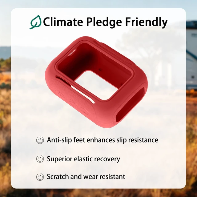Alt view image 6 of 7 - for JBL Go 5 Waterproof Bluetooth Speaker Silicone Cover, Red Snug Fit, Portable Carabiner Clip, Shock Absorption, Drop Protection, Travel Lightweight Design, Protective Skin Case