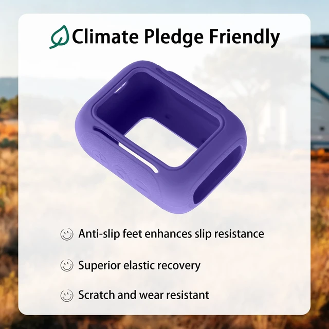 Alt view image 6 of 7 - for JBL Go 5 Waterproof Bluetooth Speaker Silicone Cover, Purple Snug Fit, Portable Carabiner Clip, Shock Absorption, Drop Protection, Travel Lightweight Design, Protective Skin Case