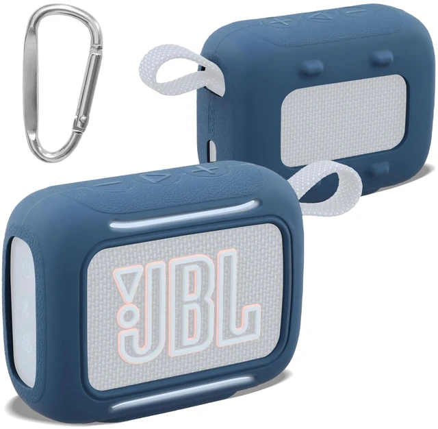 Main image of for JBL Go 5 Waterproof Bluetooth Speaker Silicone Cover, Blue Snug Fit, Portable Carabiner Clip, Shock Absorption, Drop Protection, Travel Lightweight Design, Protective Skin Case