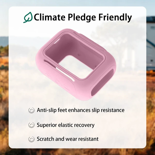 Alt view image 6 of 7 - for JBL Go 5 Waterproof Bluetooth Speaker Silicone Cover, Pink Snug Fit, Portable Carabiner Clip, Shock Absorption, Drop Protection, Travel Lightweight Design, Protective Skin Case