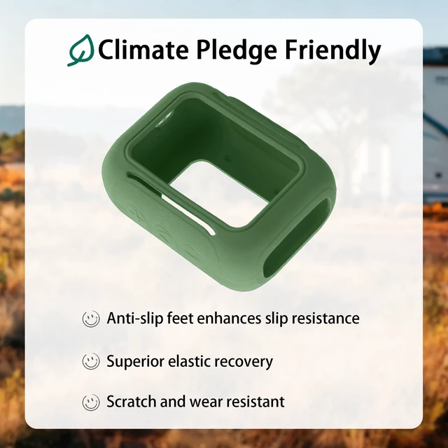 Alt view image 6 of 7 - for JBL Go 5 Waterproof Bluetooth Speaker Silicone Cover, Army Green Snug Fit, Portable Carabiner Clip, Shock Absorption, Drop Protection, Travel Lightweight Design, Protective Skin Case