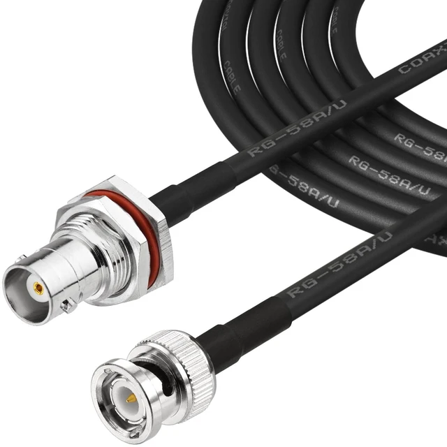 Main image of RG58 BNC Male to Female Bulkhead Coaxial Cable 50ft 50 ohm Low Loss BNC Extension Cable for Wireless Microphone Antenna UHF/VHF Ham Radio Tuner CCTV Amateur Radio etc