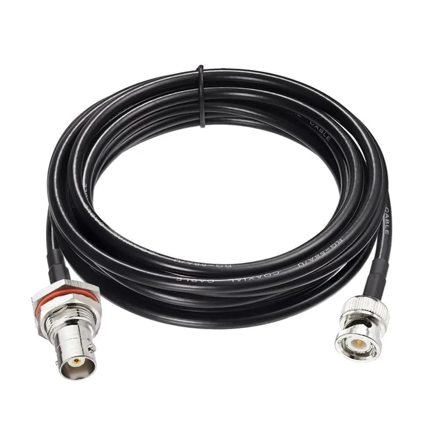 Alt view image 7 of 7 - RG58 BNC Male to Female Bulkhead Coaxial Cable 50ft 50 ohm Low Loss BNC Extension Cable for Wireless Microphone Antenna UHF/VHF Ham Radio Tuner CCTV Amateur Radio etc