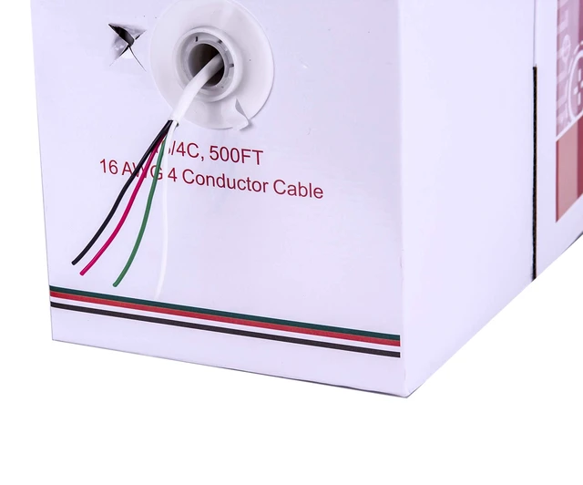 Alt view image 5 of 6 - 16-4 500 Ft 16/4 CMR Rated Solid Bare Copper 4 Conductors Audio Speaker Lightning Installation High-Power Home Wiring Cable Wire White