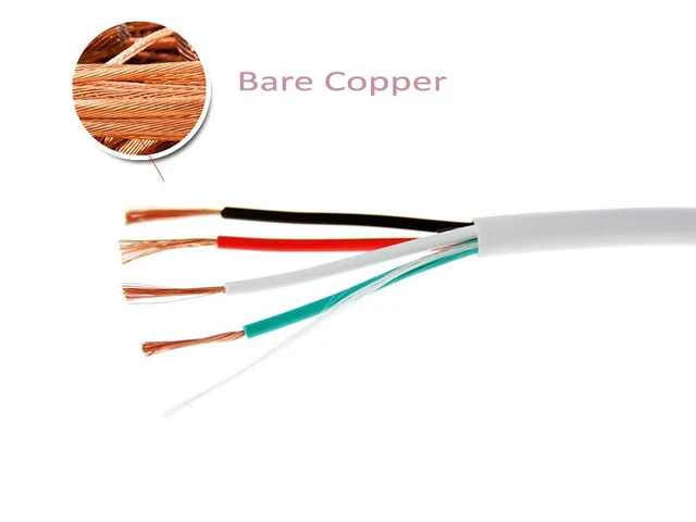 Alt view image 3 of 6 - 16-4 500 Ft 16/4 CMR Rated Solid Bare Copper 4 Conductors Audio Speaker Lightning Installation High-Power Home Wiring Cable Wire White