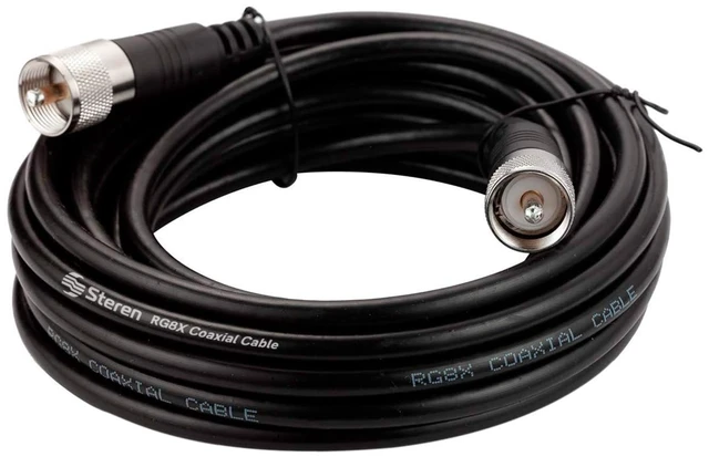 Main image of RG8X Coaxial Cable 20 ft, CB Coax Cable with PL259 UHF Connectors, Male to Male Low Loss 50 Ohm for HAM Radio, LMR400, Antenna Analyzer