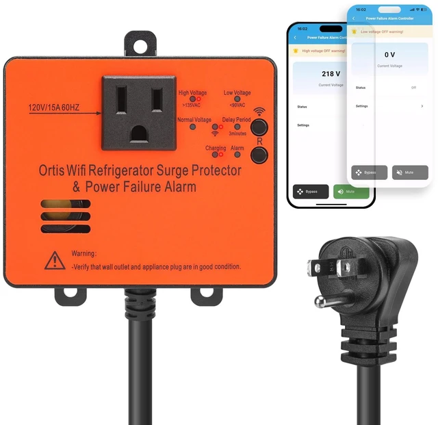 Main image of Wi-Fi Smart Power Failure Alarm with Surge Protector, Remotely Monitor and Control Your Refrigerator Via App, Ensuring The Safety of Refrigerator and Food Stored Inside