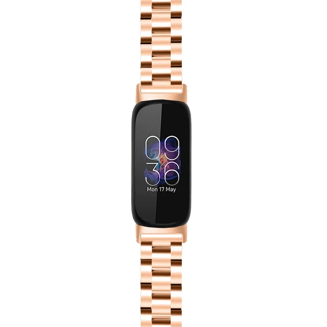 Alt view image 3 of 6 - Stainless Steel Band Compatible with Fitbit Inspire 3, Adjustable Metal Watch Bands BraceletsWristband Replacement for Women Men (Rose Gold)