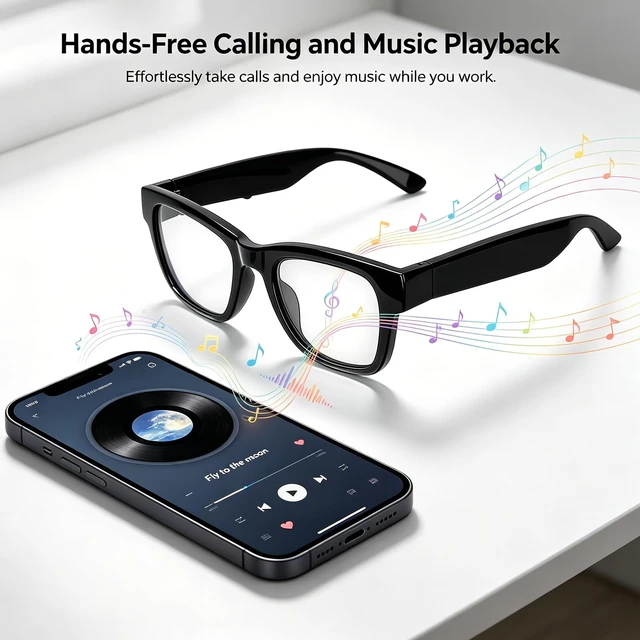 Alt view image 4 of 7 - Smart Glasses, AI Glasses Powered by ChatGPT, Real-Time Translation Photochromic Lens, AI Translation in 164 Languages, Music & Hands-Free Calls, Touch & Voice Control, for Travel Daily Use