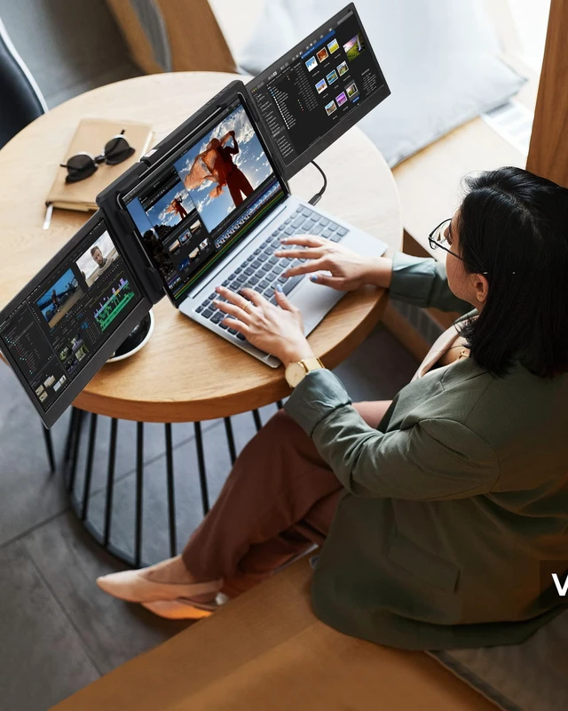 Alt view image 7 of 7 - Laptop Screen Extender 12" FHD 1080P Portable Monitor for 13-16.5" Laptop Type-C Plug-Play Triple Portable Monitor Dual Monitor Extender for Mac