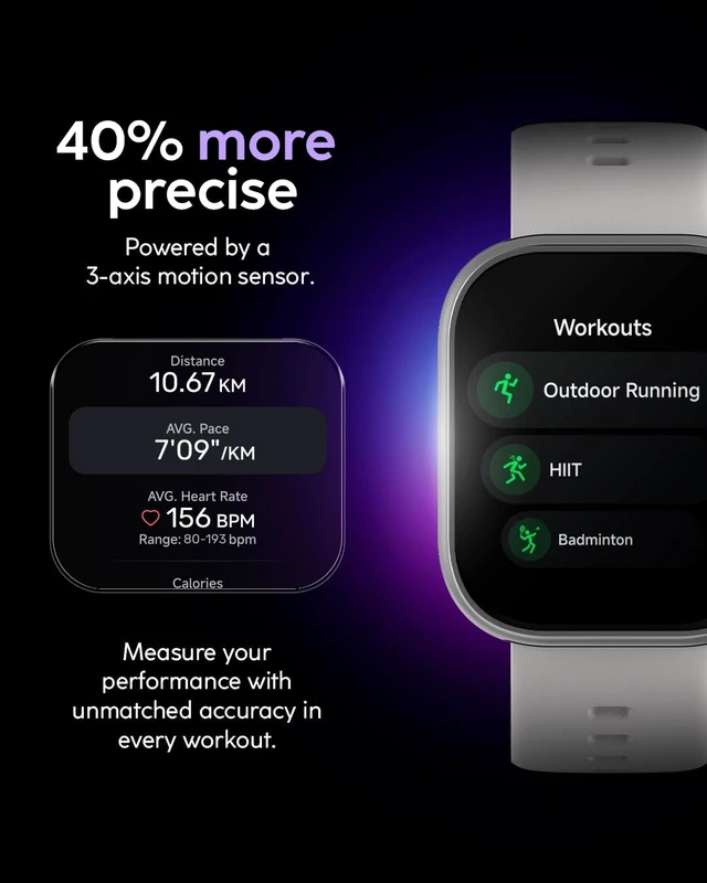 Alt view image 6 of 7 - Viva 2 Smartwatch 1.85 AMOLED GPS Wolf Gray VITA AI Assistant, AI Coach, Health Monitoring, Sleep Score, 100+ Sports Modes, 3ATM Water Resistant, 8-Day Battery