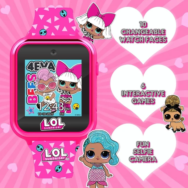 Alt view image 5 of 7 - LOL Surprise Touchscreen Exclusive Pink Smartwatch for Kids Engaging Educational Games, Step Counter, Camera, Alarm & More Fun & Interactive Timepiece (LOL4264AZ)
