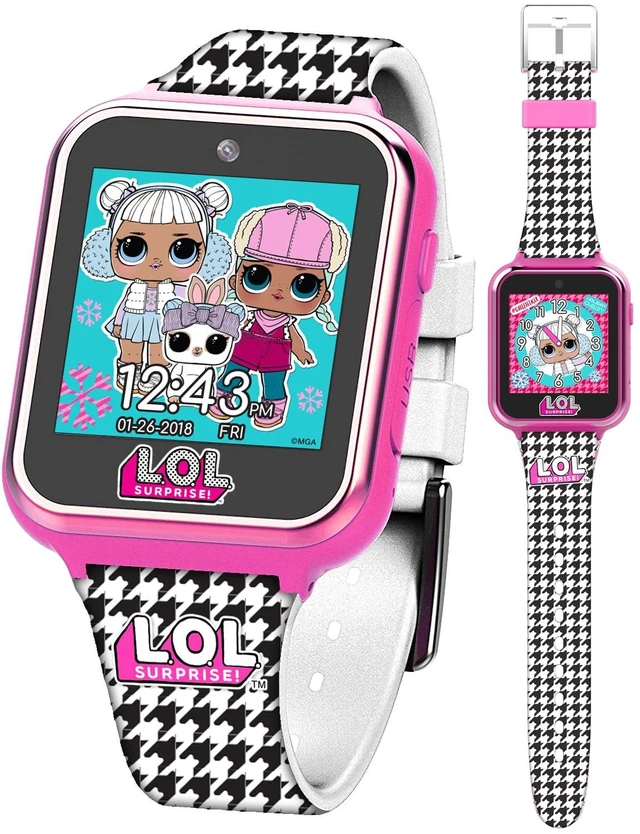 Main image of LOL Surprise Kids Smart Watch with Camera, Games, Voice Recorder, Step Counter, 10 Unique Watch Faces, Alarm, Timer, and Calculator - Fun Tech Toy for Kids