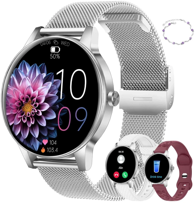 Main image of Smart Watch for Women(Answer/Make Calls), 1.27" HD Screen Fitness Tracker with Heart Rate/Sleep Monitor, 130+ Sport Modes IP68 Waterproof Activity Tracking, Smartwatch for Android iPhone with Bracelet