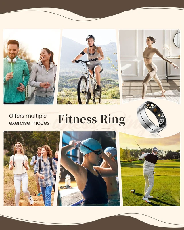 Alt view image 5 of 7 - Smart Ring for Women Men, Health Tracker Ring with Charging Case, Sleep Fitness Activity Tracker, Heart Rate SpO2 HRV Stress Monitor, IP68 Waterproof, No Subscription, iOS Android, Silver 8