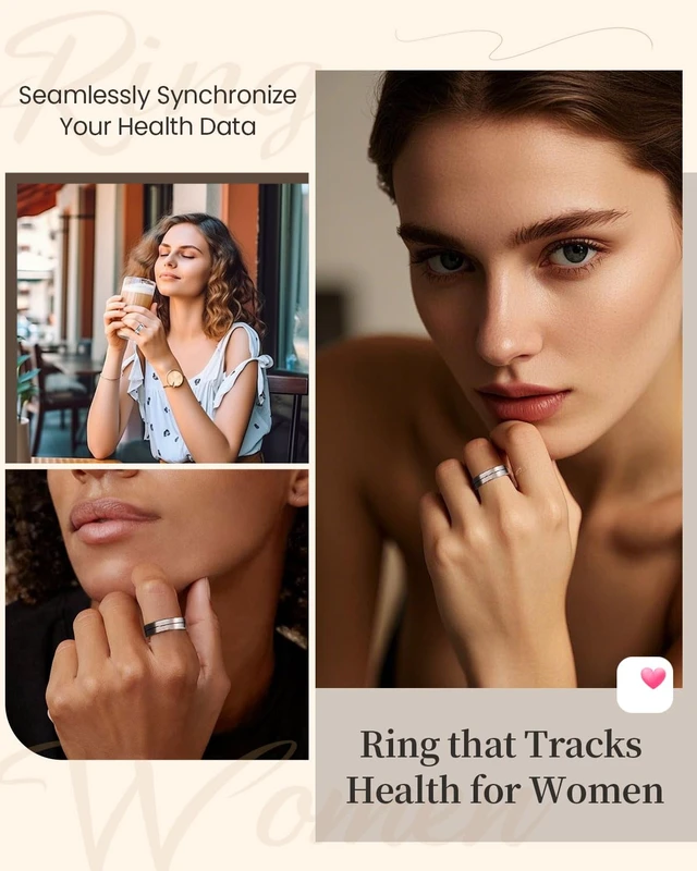 Alt view image 6 of 7 - Smart Ring for Women Men, Health Tracker Ring with Charging Case, Sleep Fitness Activity Tracker, Heart Rate SpO2 HRV Stress Monitor, IP68 Waterproof, No Subscription, iOS Android, Silver 8