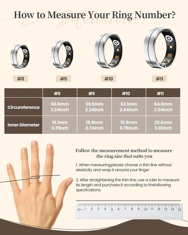 Alt view image 2 of 7 - Smart Ring for Women Men, Health Tracker Ring with Charging Case, Sleep Fitness Activity Tracker, Heart Rate SpO2 HRV Stress Monitor, IP68 Waterproof, No Subscription, iOS Android, Silver 8